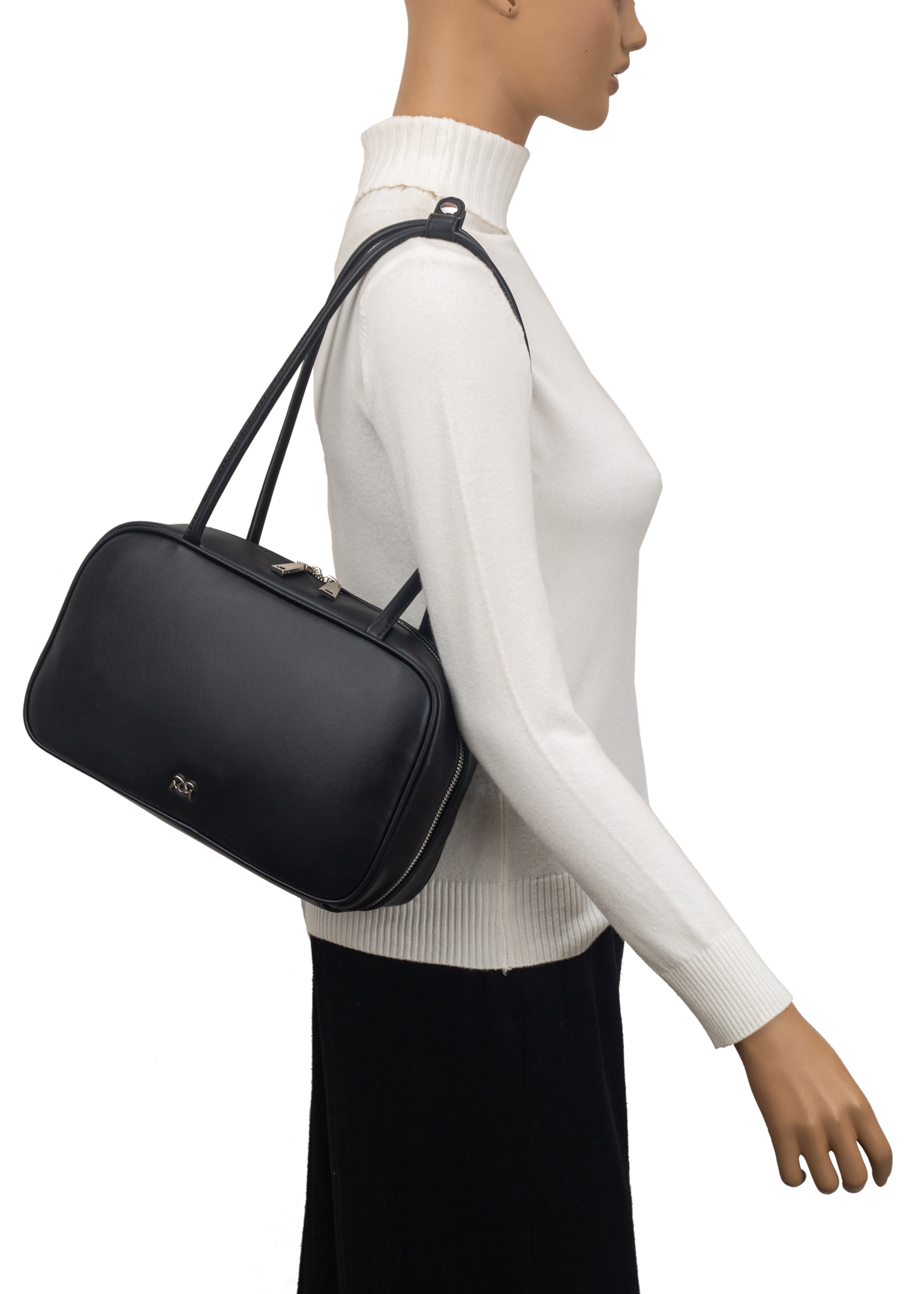 Amelie Bowling Bag Black/Tan/Cherry Red