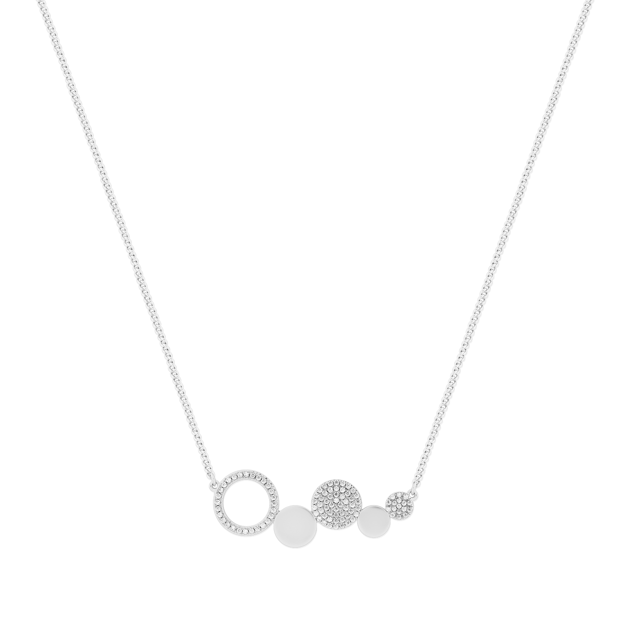 Tipperay Crystal Circle Pave Silver 5 Circle Pendant