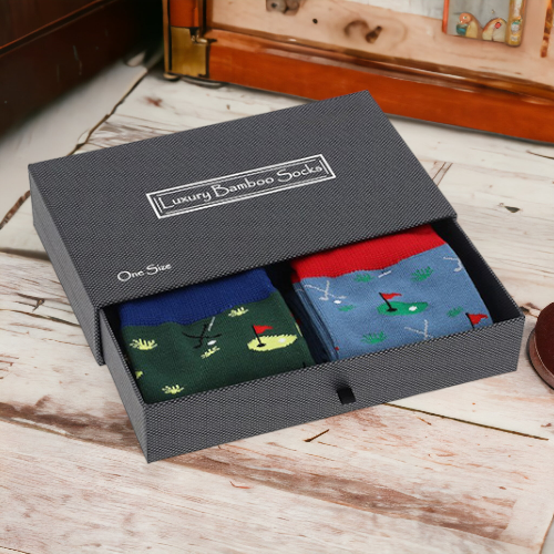 Men's Bamboo Socks Gift Box Golf