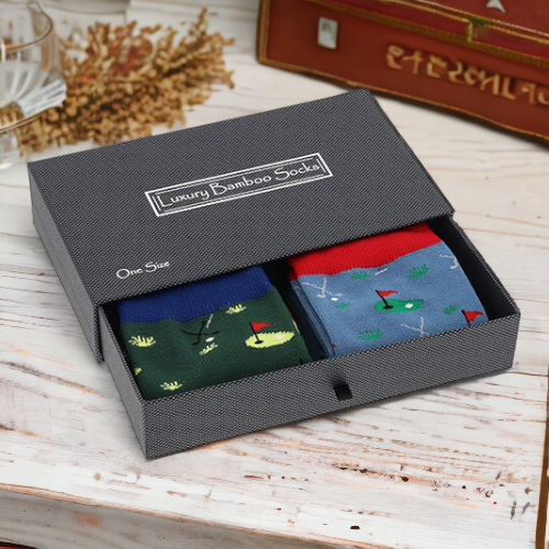 Men's Bamboo Socks Gift Box Golf
