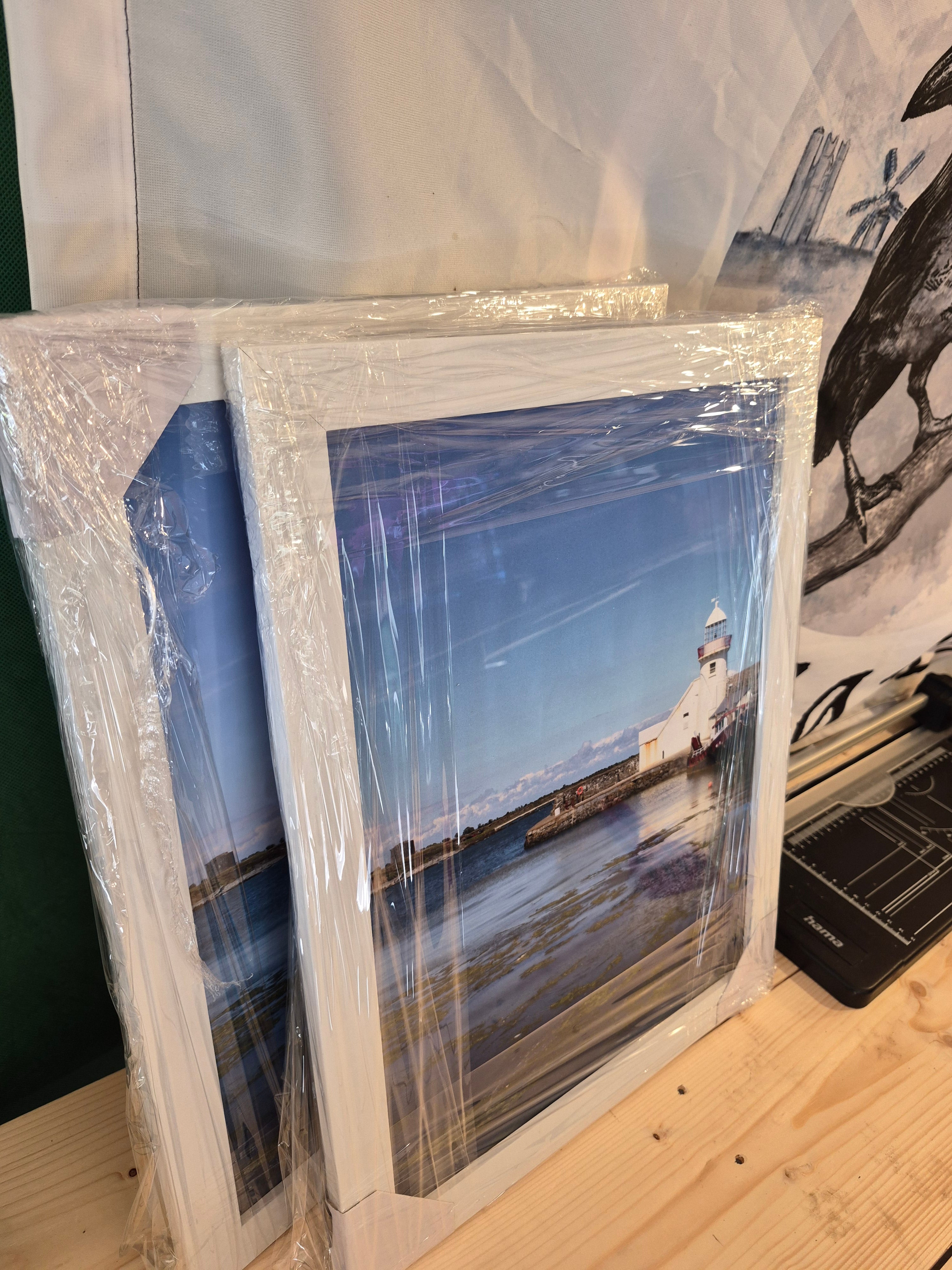 Blue Balbriggan Lighthouse - Fine Art Print White