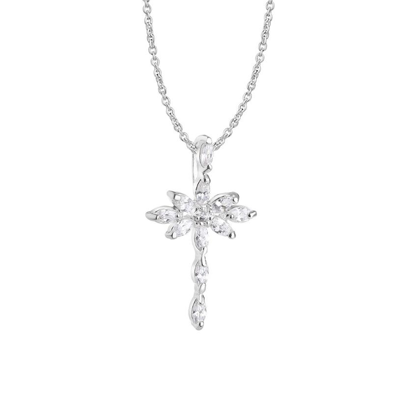 Newbridge Cross Pendant with Clear Stones
