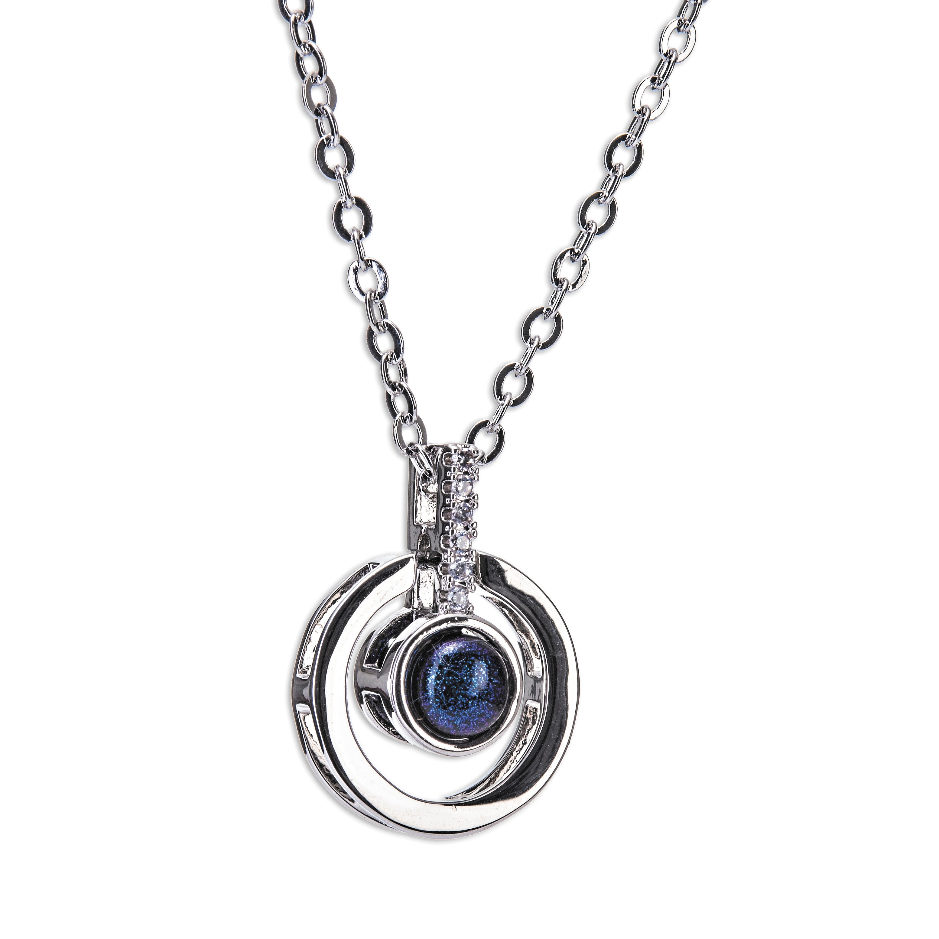 Newgrange Silver Plated Blue Stone Necklace