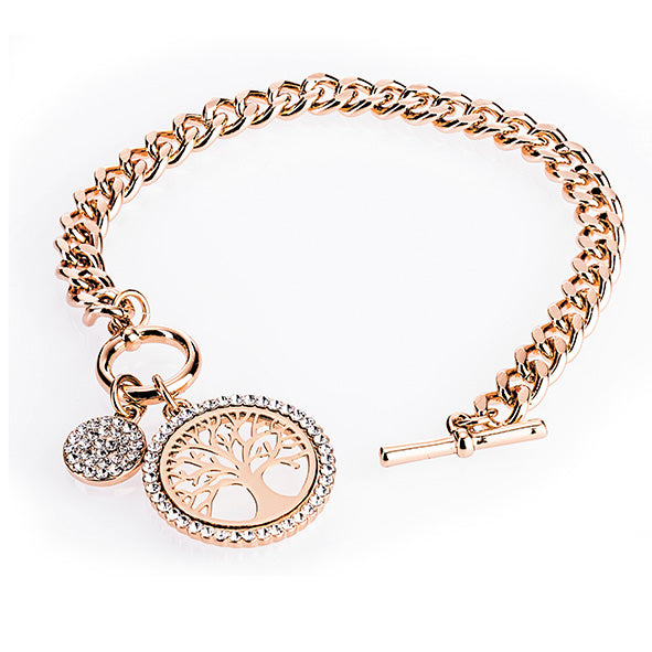 Rose Gold Tree of Life Toggle Bracelet