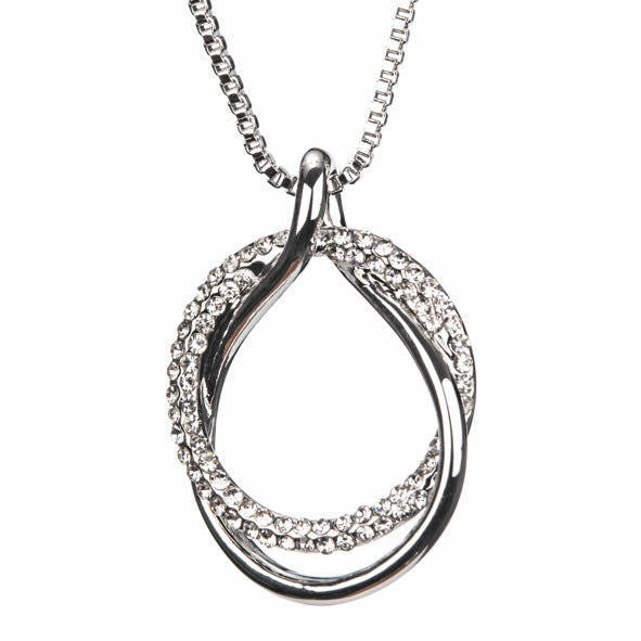 Newgrange Silver Diamante Loop Pendant