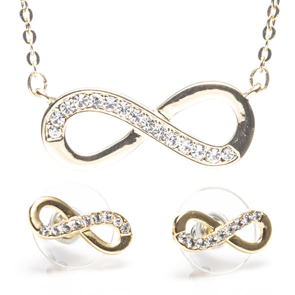 Newgrange Gold Infinity Pendant and Earring Set