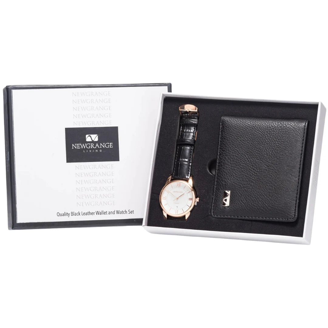 Newgrange Watch and Wallet Set Black
