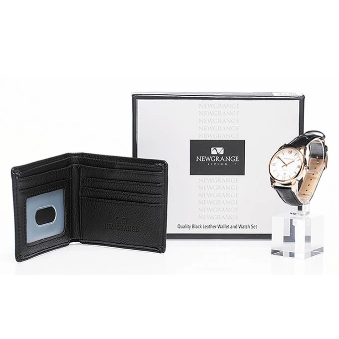 Newgrange Watch and Wallet Set Black