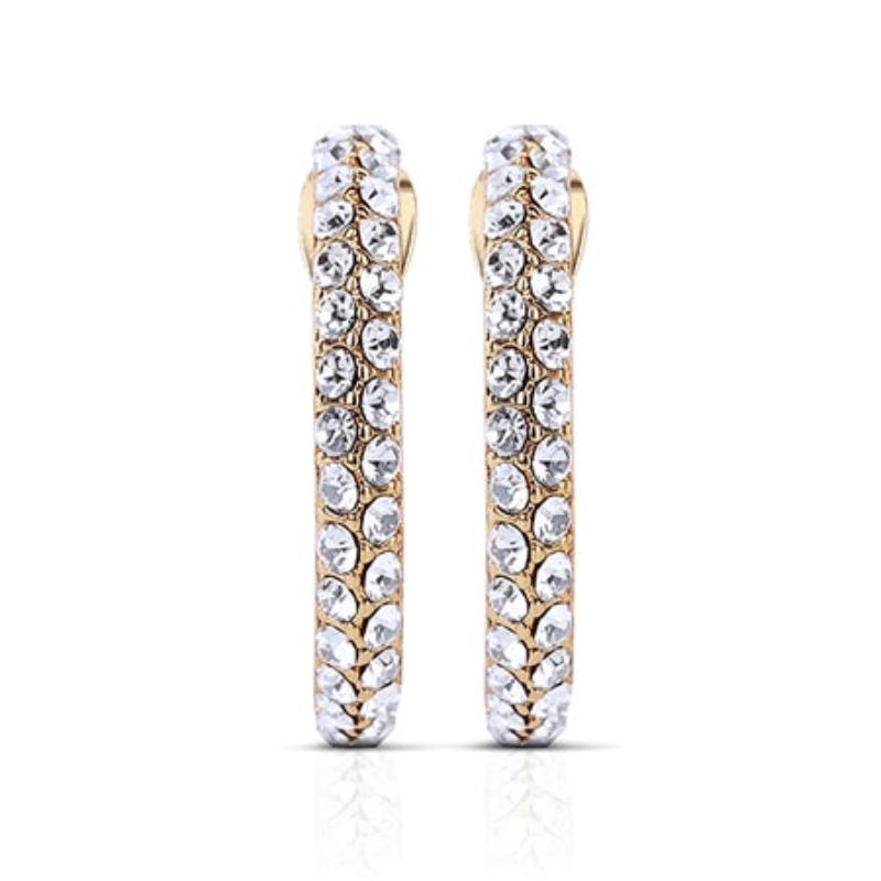 Hoop Earrings with Golden Honey Stones