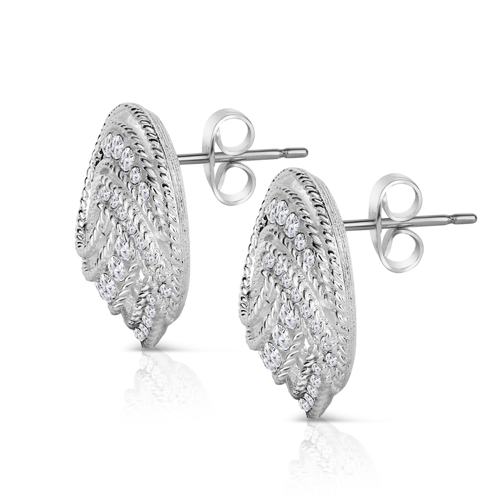 Newbridge Twist Earrings with Clear Stones