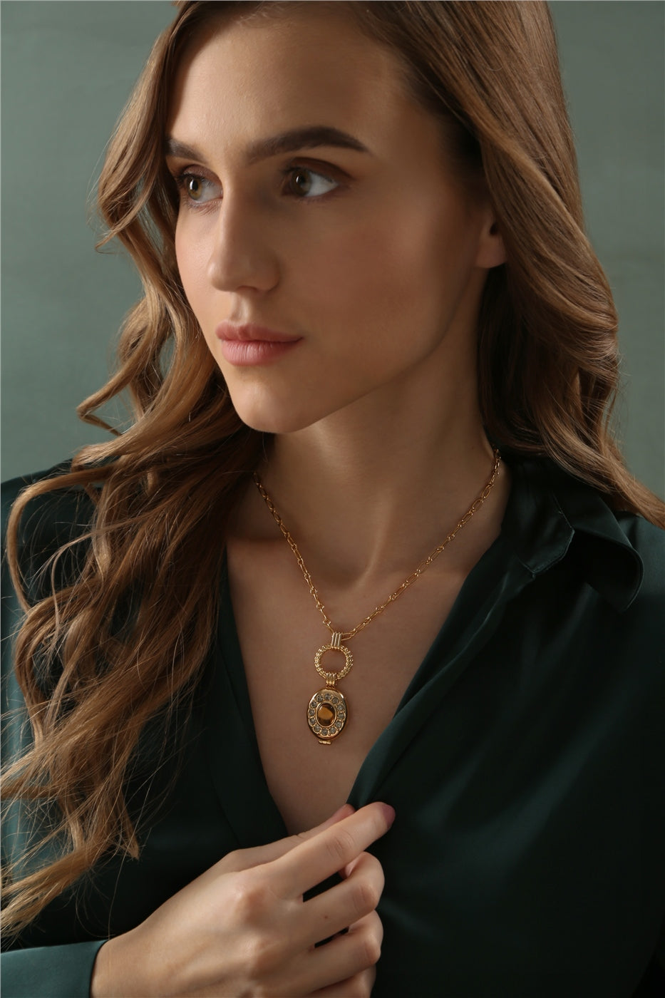 Newbridge Gold Plated Locket with Topaz Stone