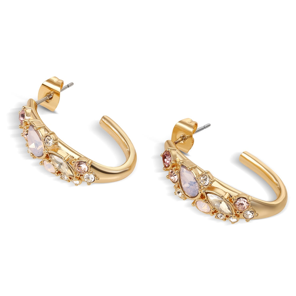 Hoop earrings with mixed stones