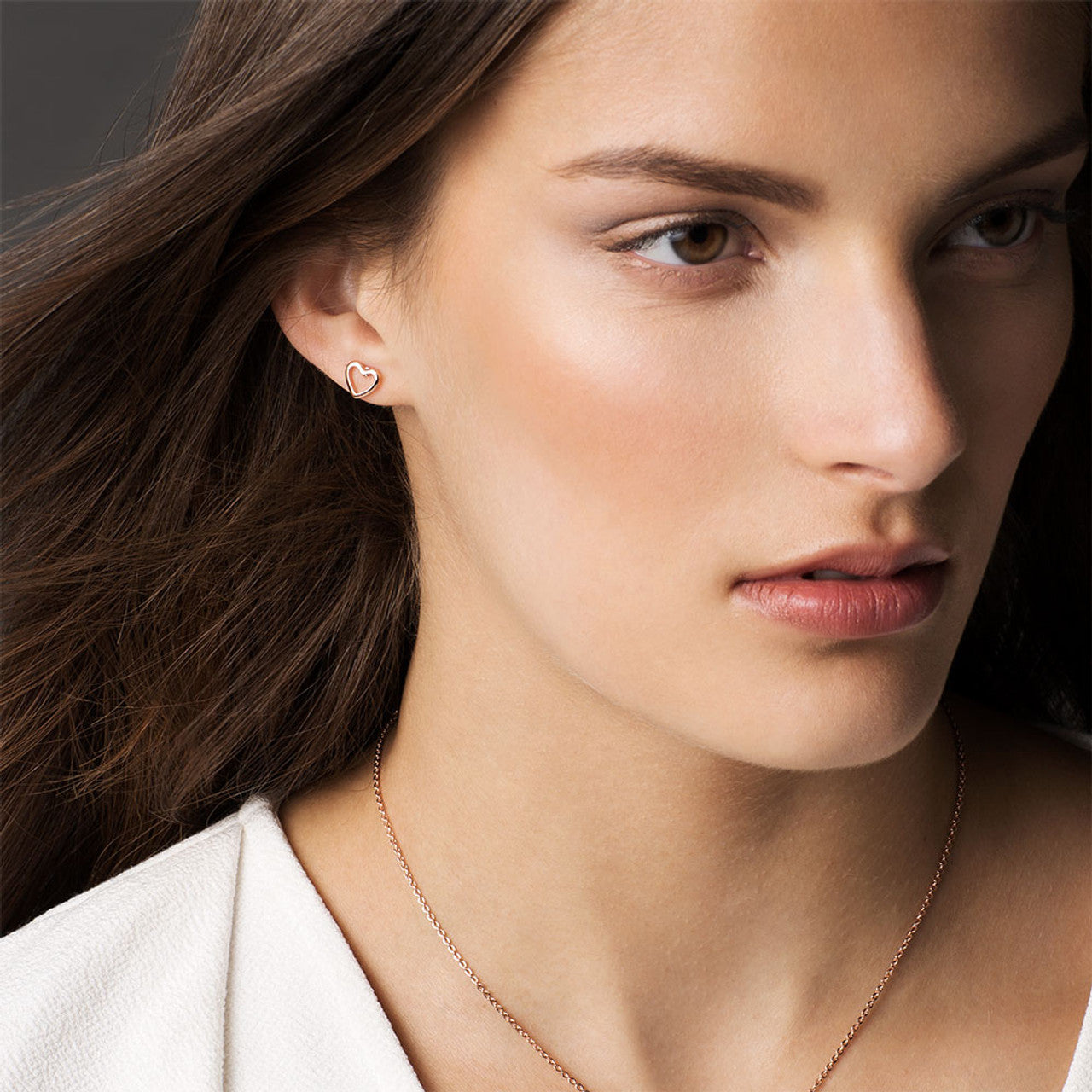 Tipperary Rose Gold Plated Heart Earrings