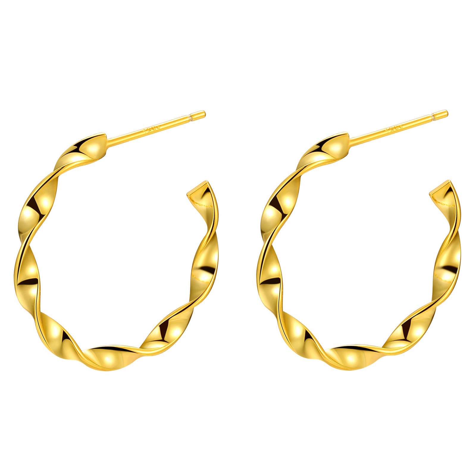 Earrings, 18K Gold Plated Steel