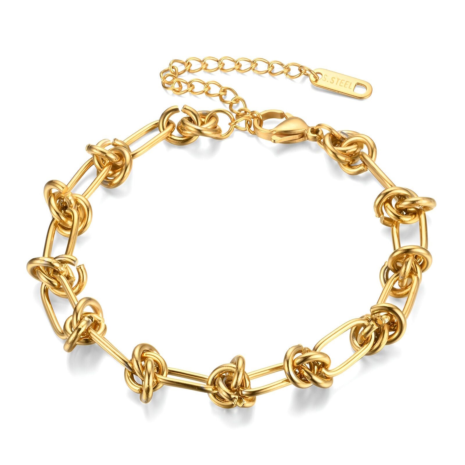 Bracelet, 18K Gold Plated Steel
