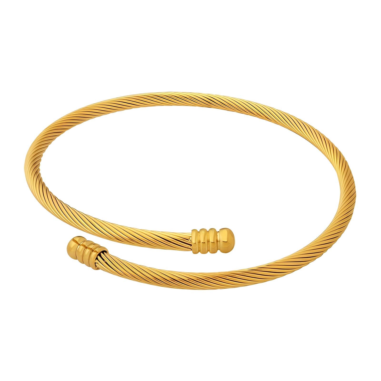 Bracelet, 18K Gold Plated Steel