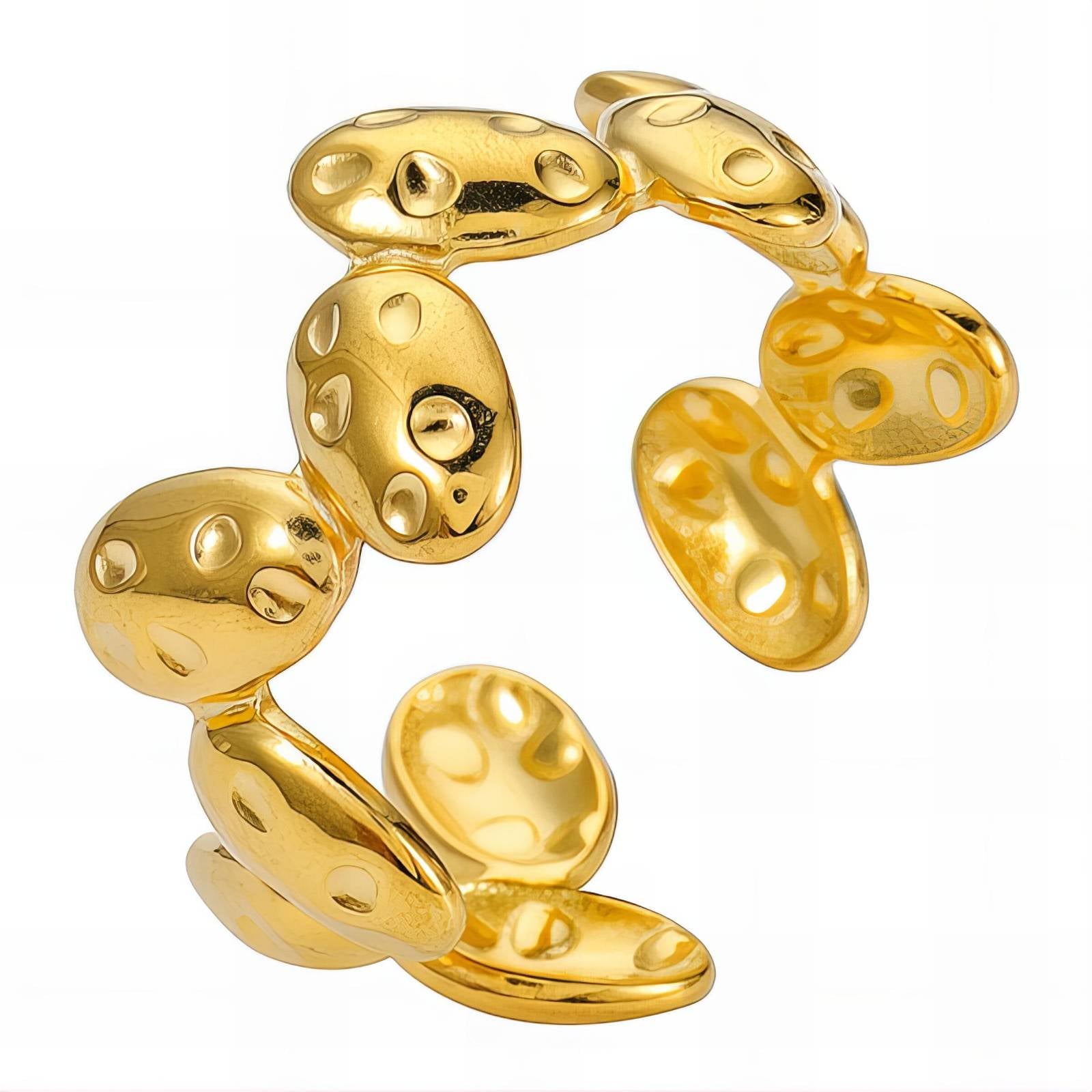 Ring, 18K Gold Plated Steel