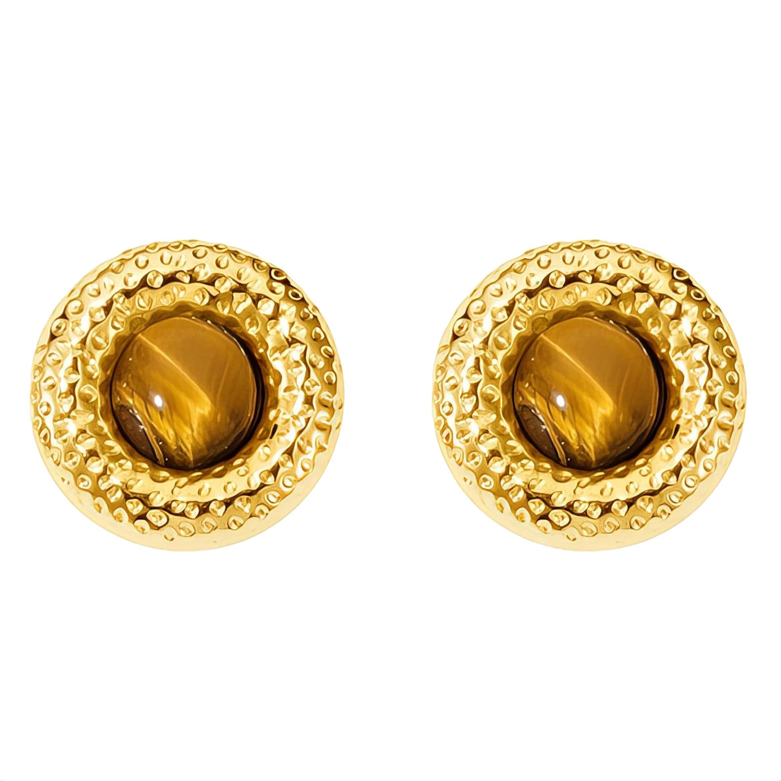Flowers Earrings, 18K Gold Plated Steel