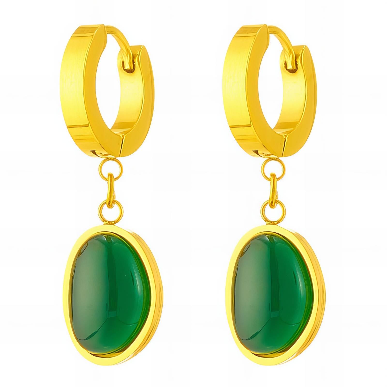 Earrings, 18K Gold Plated Steel