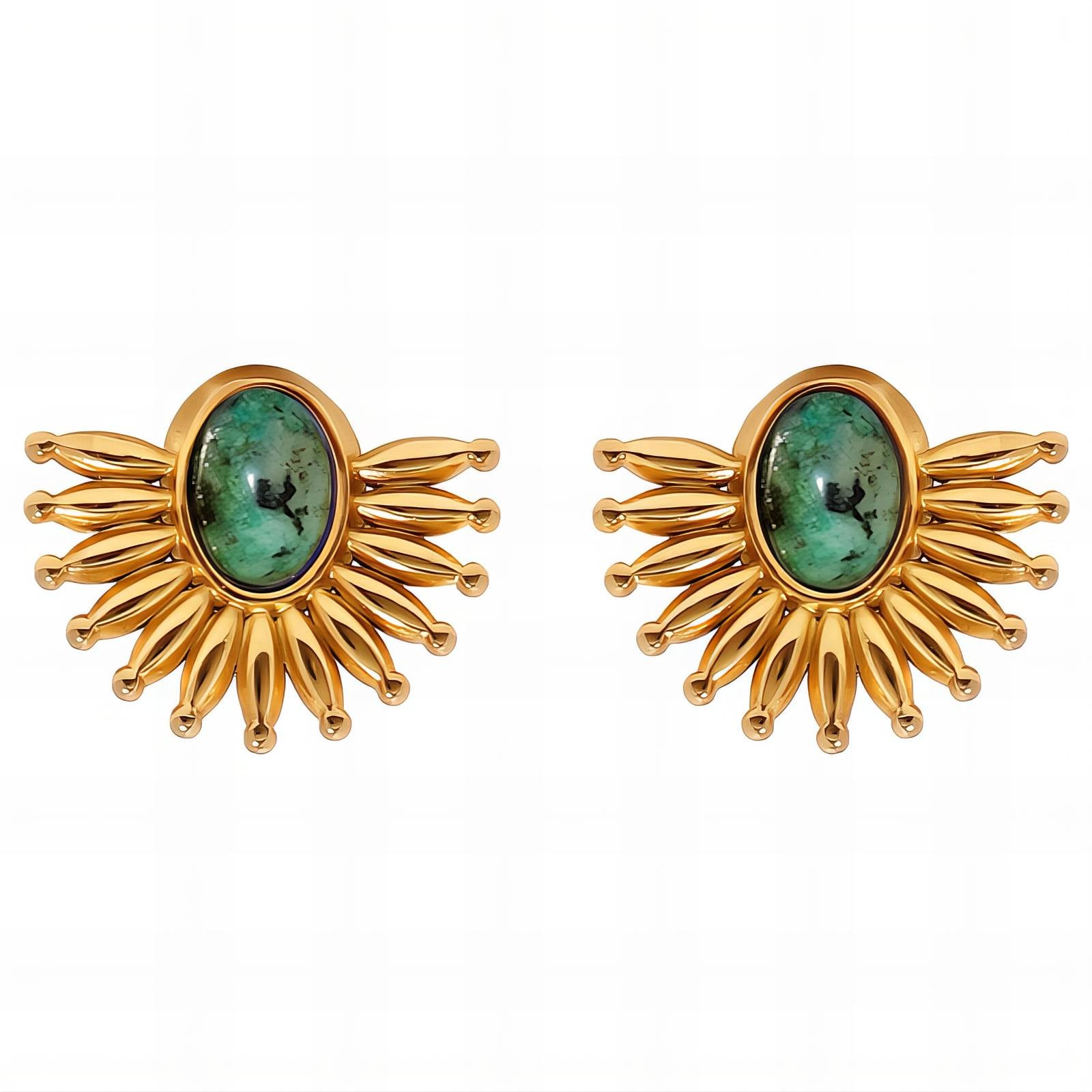 Earrings, 18K Gold Plated Steel