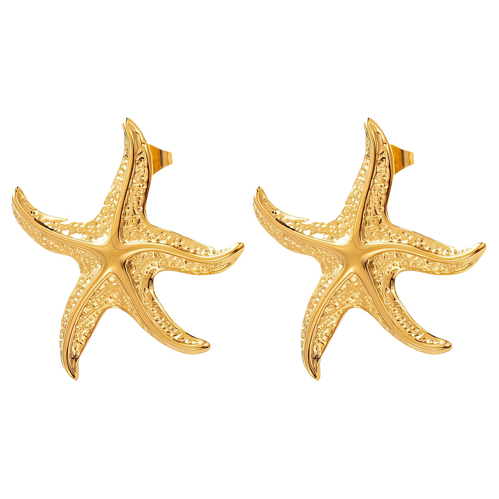 Starfish Earrings 18K Gold Plated Steel