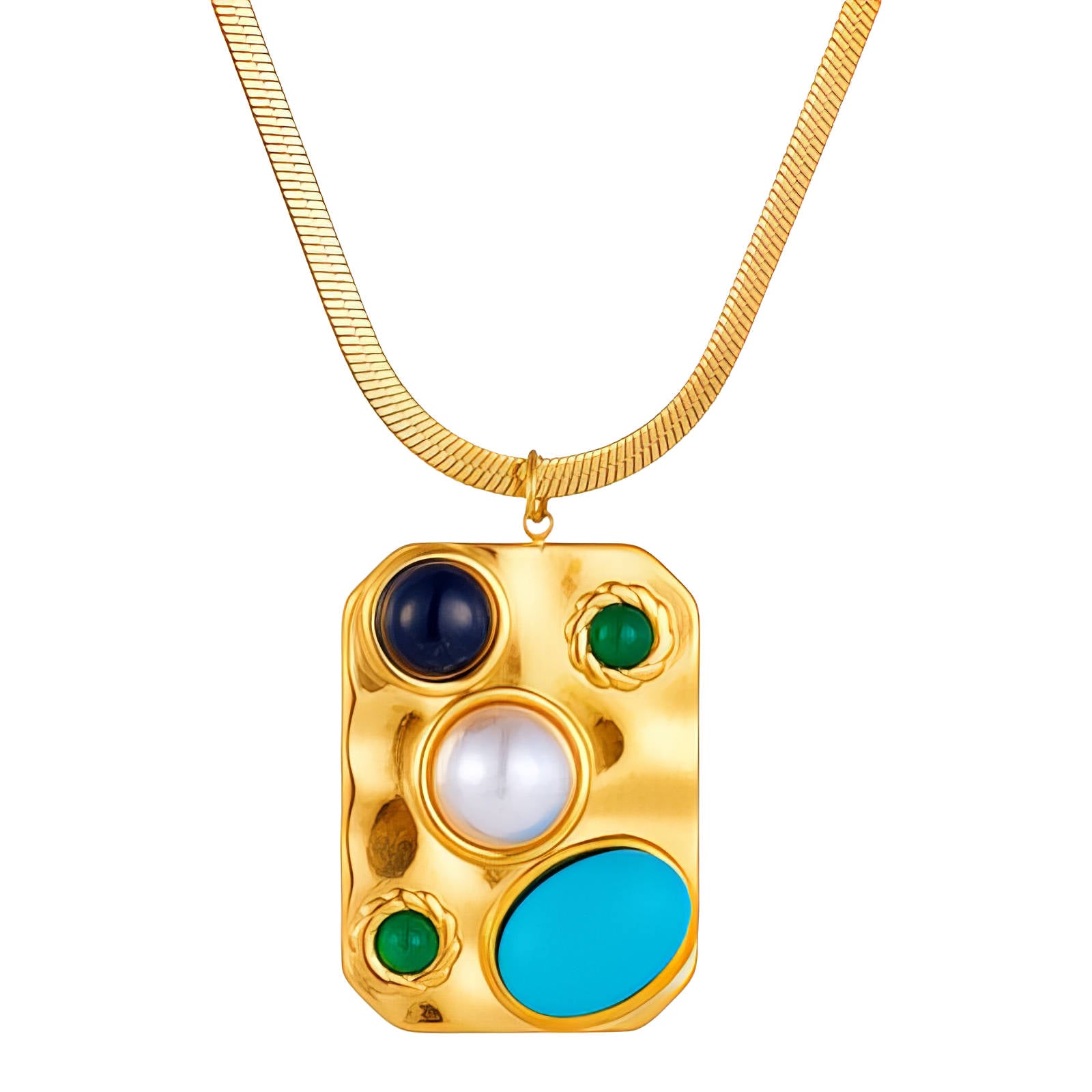 Necklace, 18K Gold Plated Steel