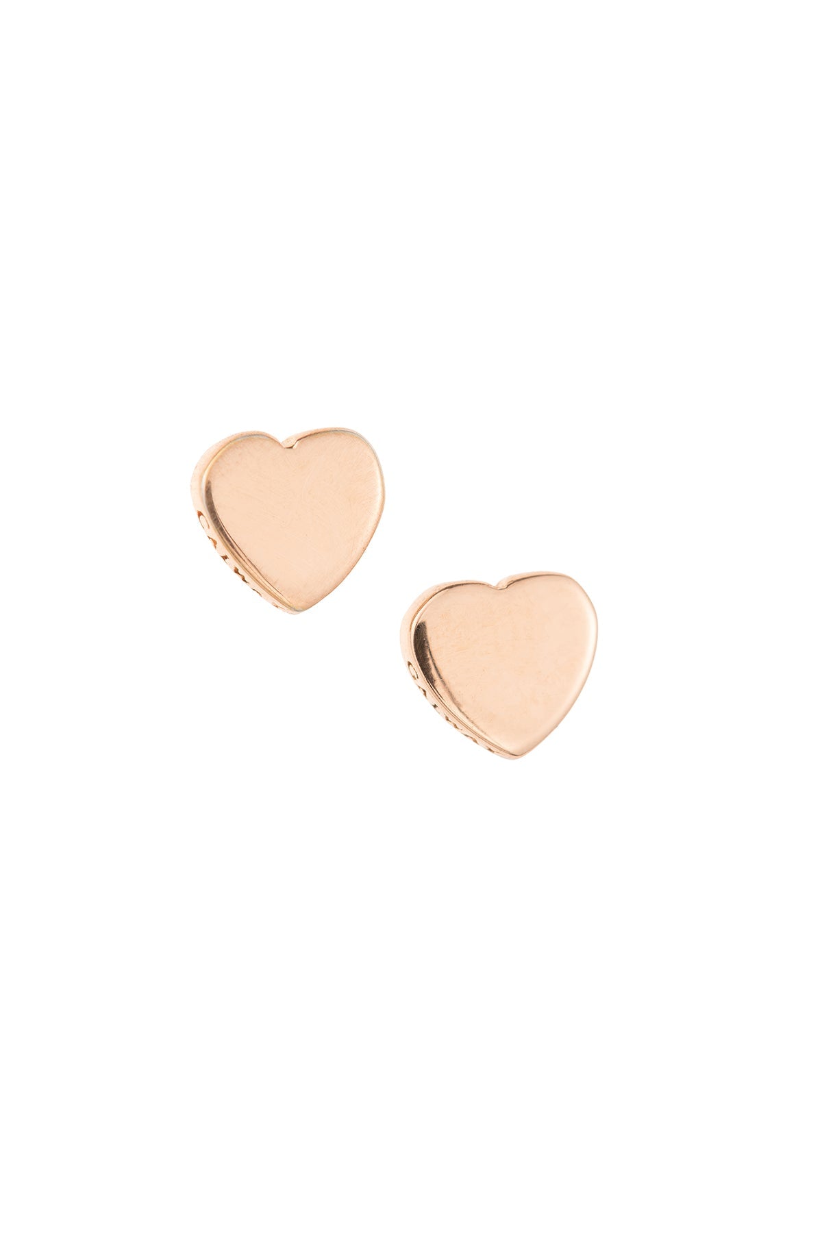 Rose gold heart earrings