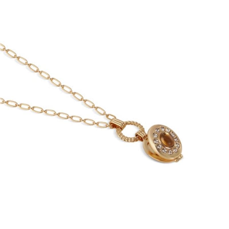 Gold Plated Locket with Topaz Stone