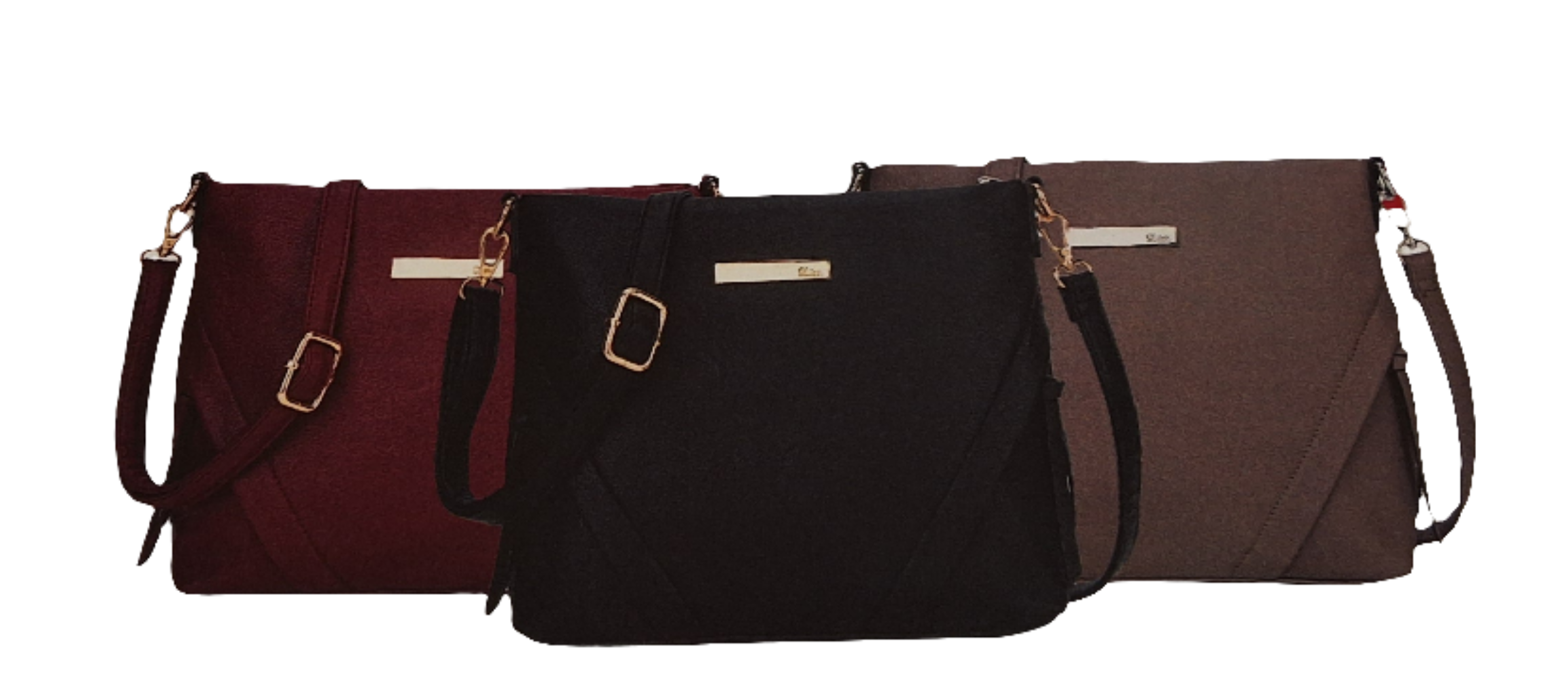 Sapphire North South Crossbody Bag with Double Front Zip Pocket Burgundy, Grey, Black
