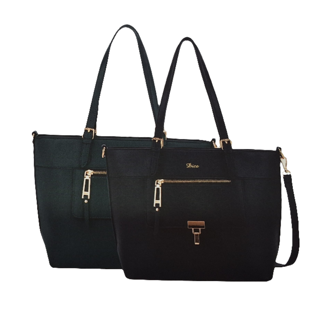Andorra Shopper Bag Black, Green