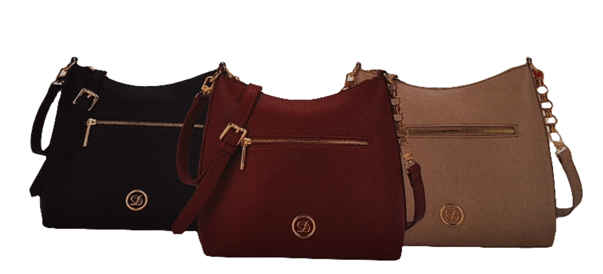 Aspen Curved Zip Crossbody Bag Rust, Natural, Black