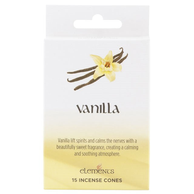 ELEMENTS VANILLA INCENSE CONES 15PK