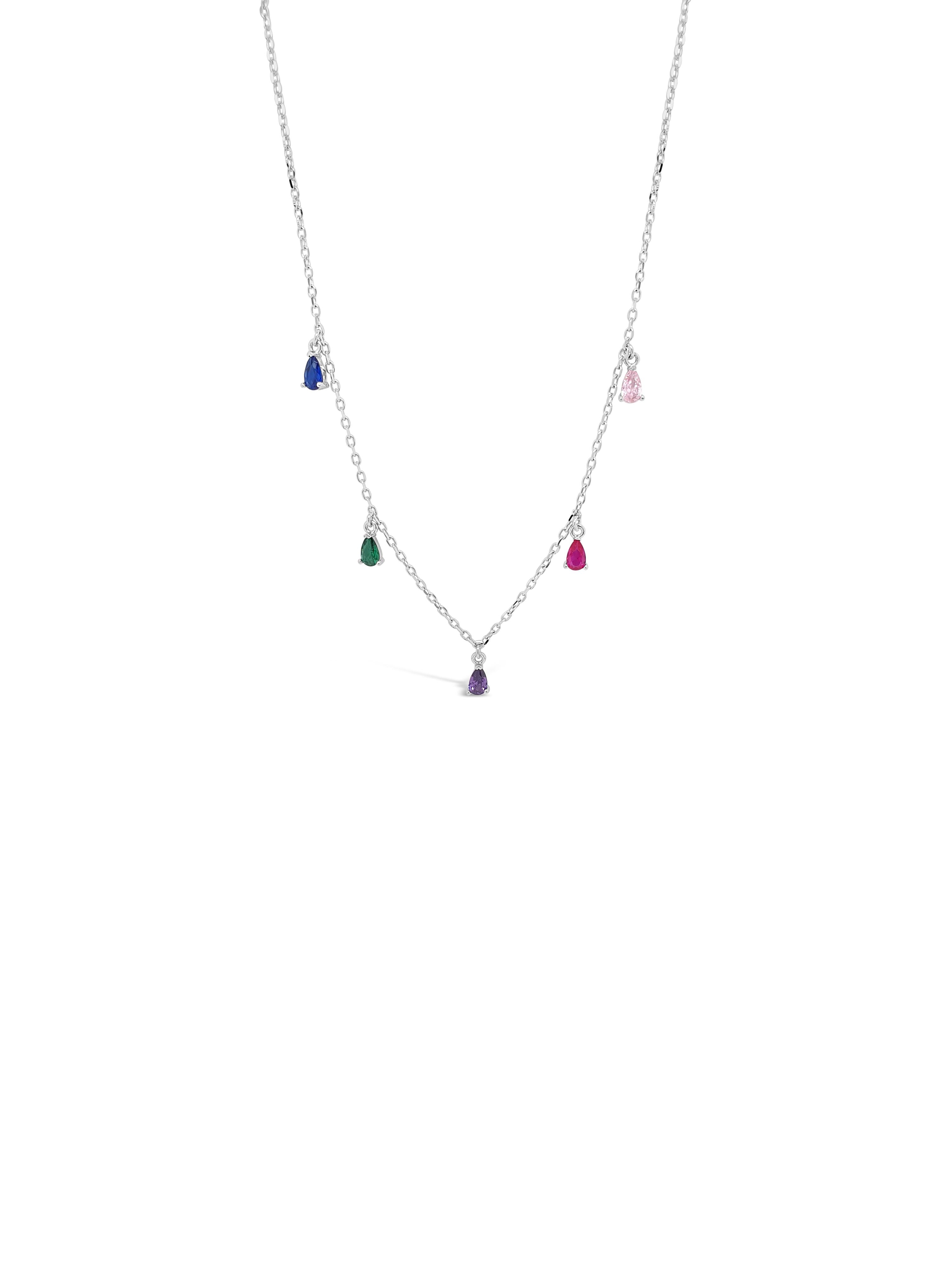 Silver coloured stone necklace