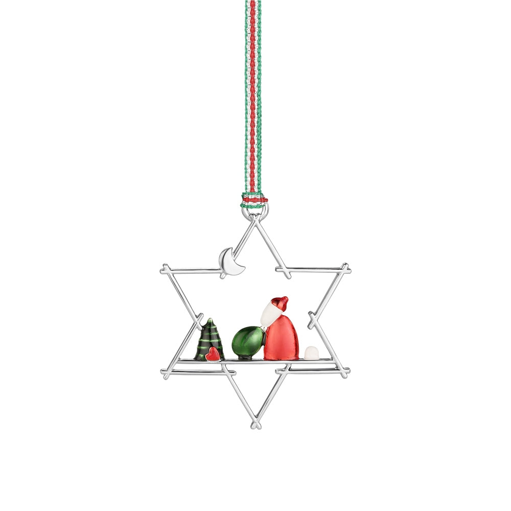 Star With Santa Christmas Tree Decoration