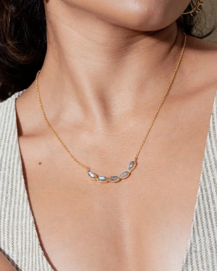 Cherry Crackle Gold Plated Necklace