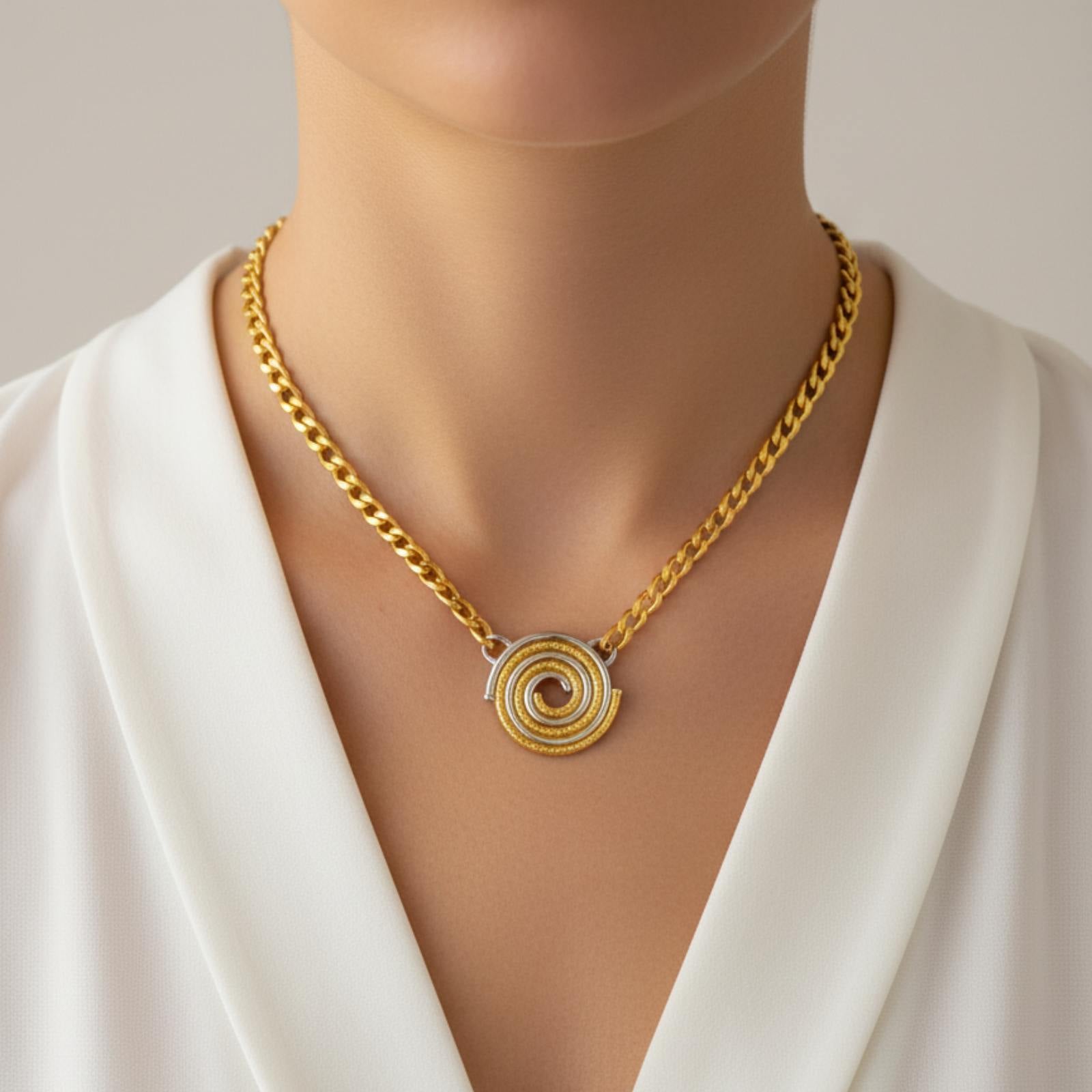 Necklace, 18K Gold Plated Steel