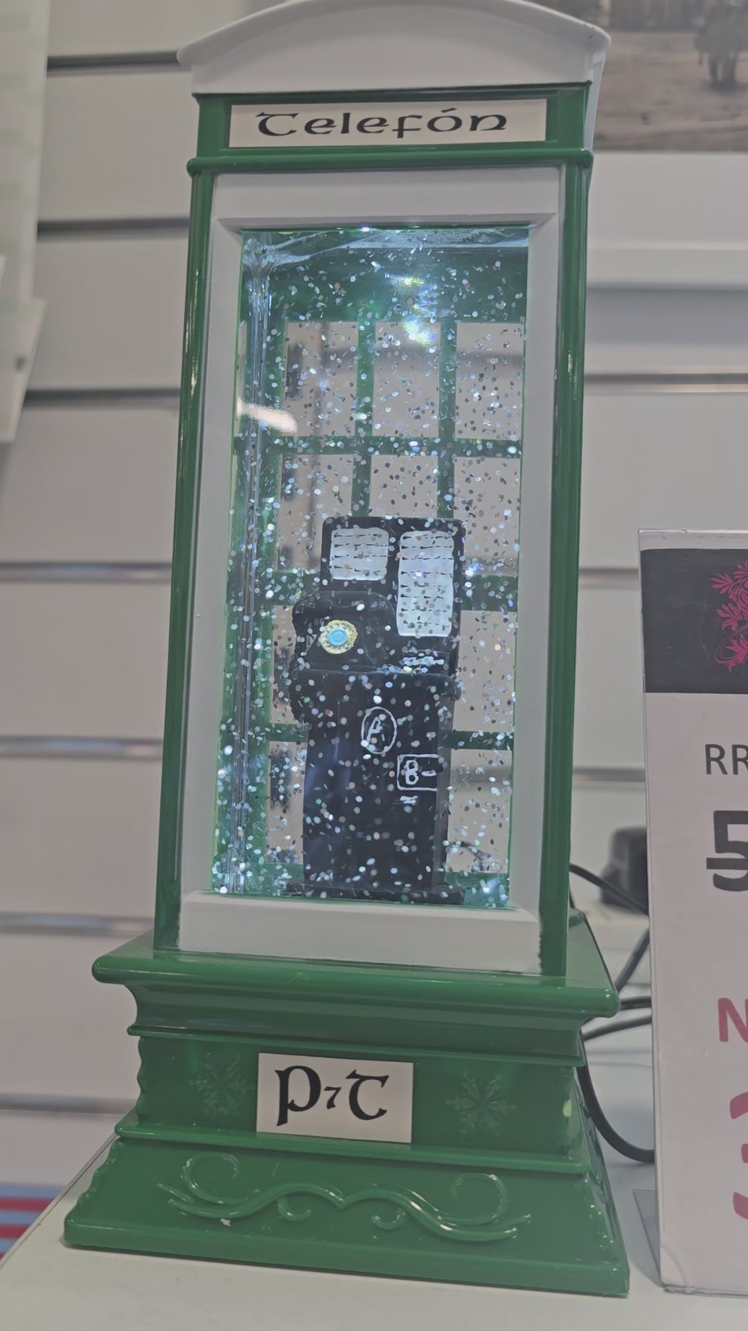 Green Telephone Box with Telephone