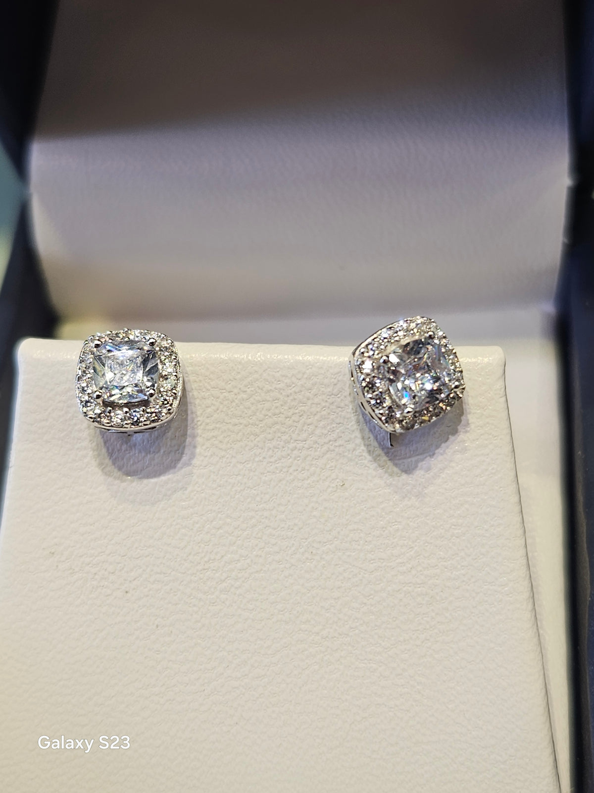 Sterling Silver Square Cubic Zirconia Earrings