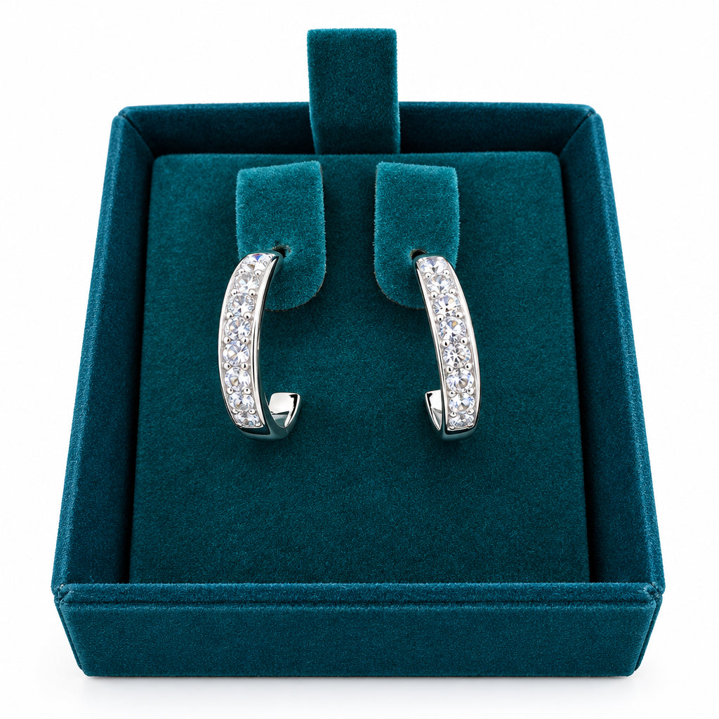 Silverplated Dimante Small Hoop Earring