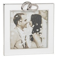 White Enamel Wedding Ring Frame 4×4