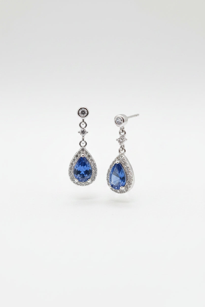 Sterling silver blue drop earrings