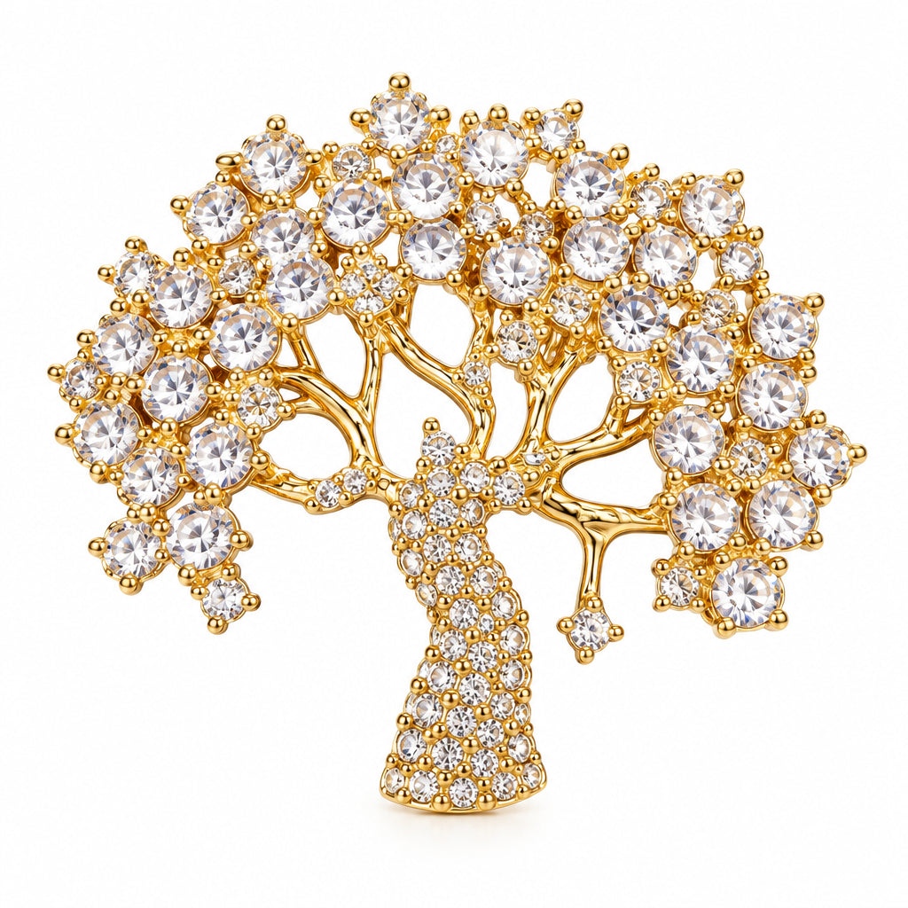 Gold tree of life brooch