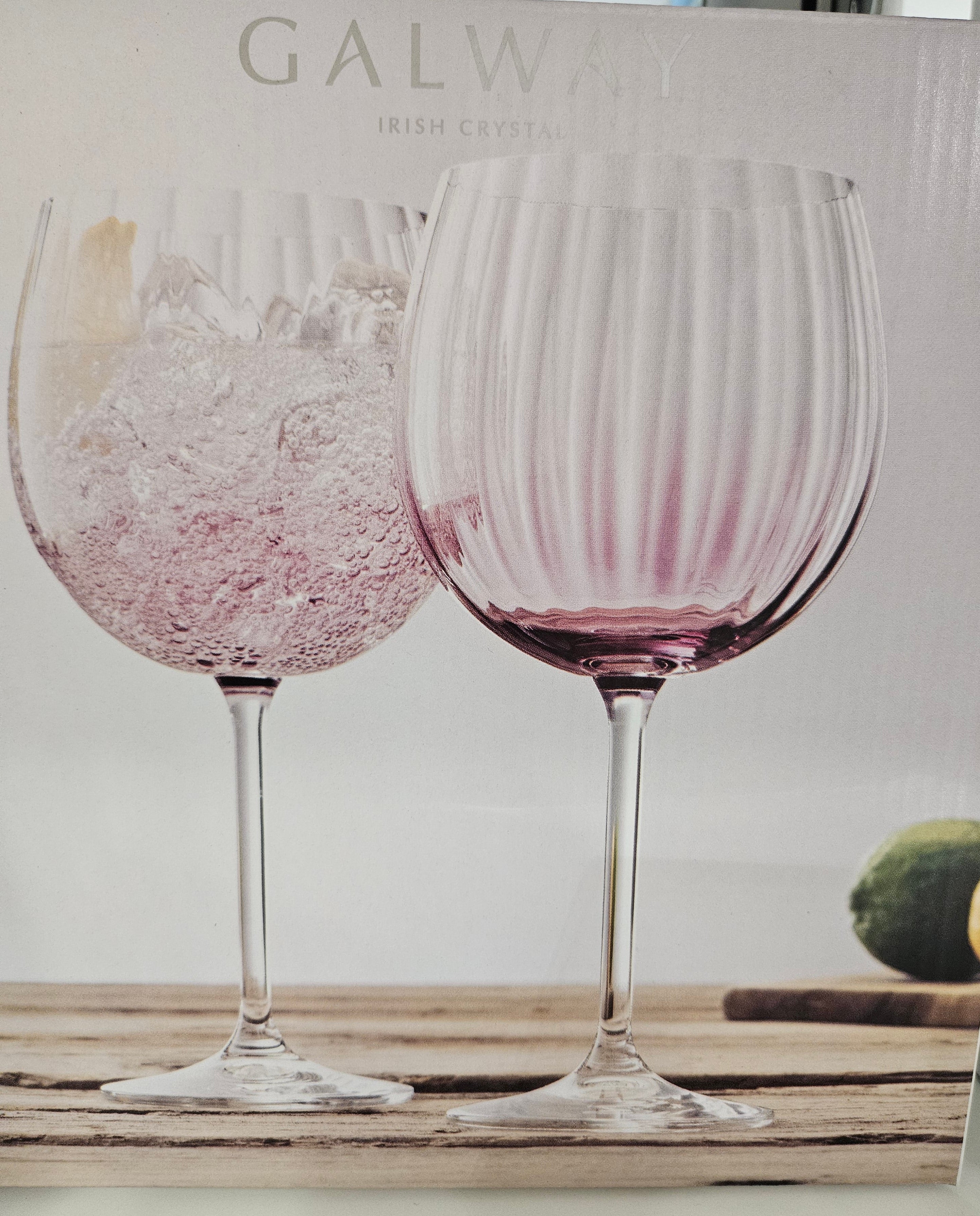 Galway Crystal Erne Gin & Tonic Amethyst Pair Glasses
