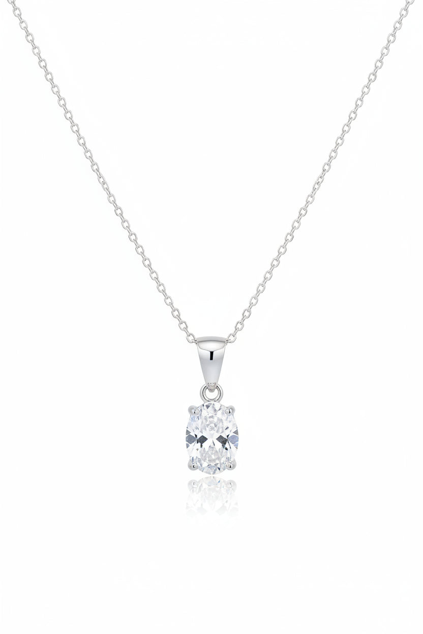 Sterling silver ovel pendant 6mm