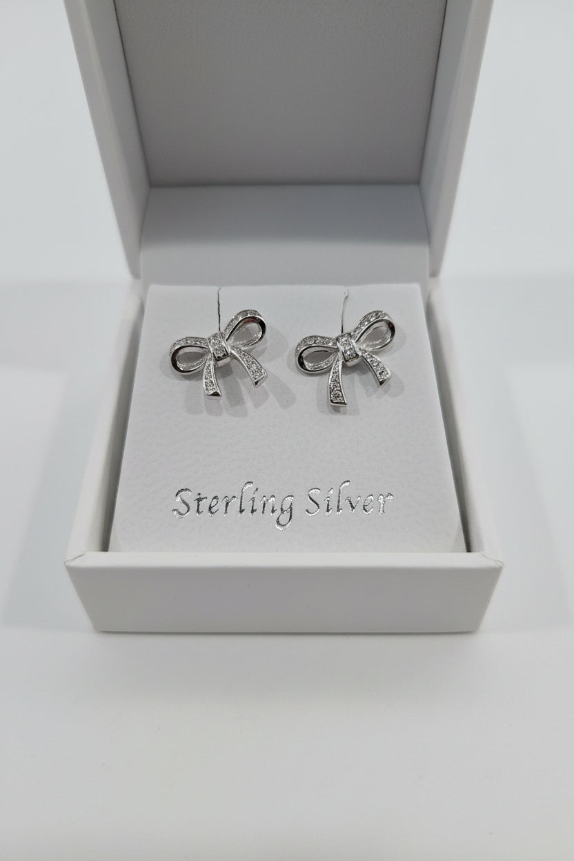 Sterling Silver bow earrings