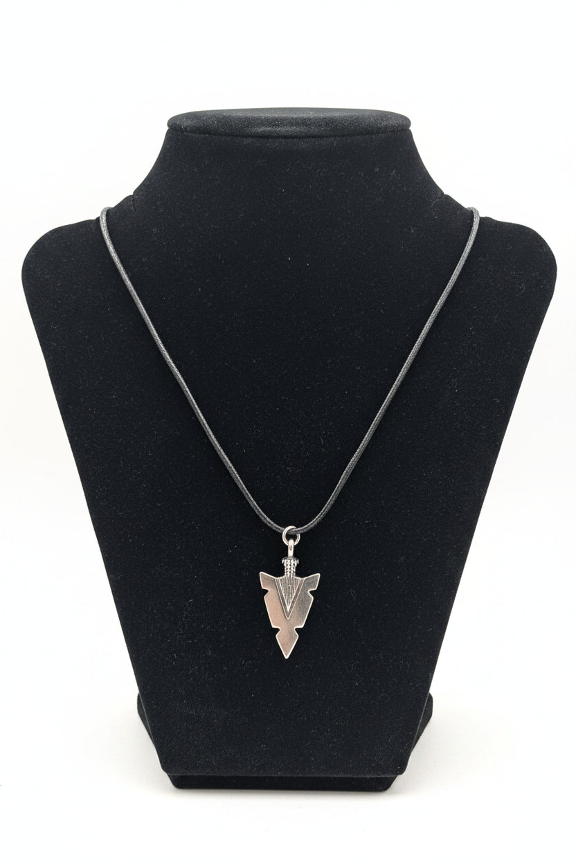 Arrow Head of Strength Mens Leather Chain Pendant