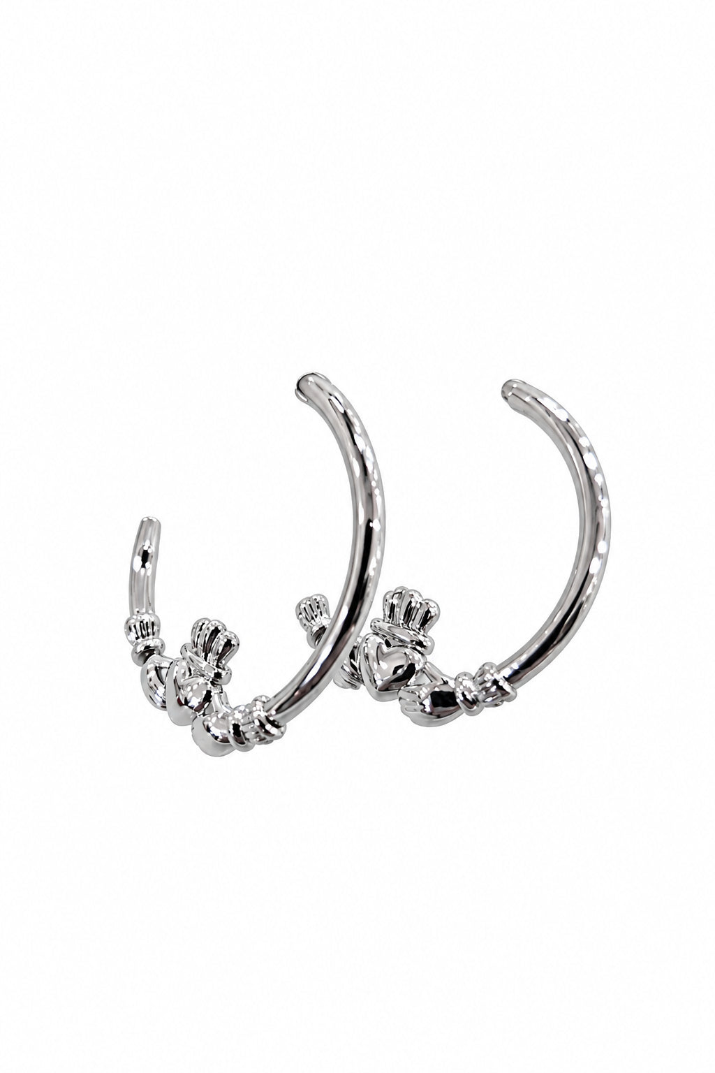 Silverplated Claddagh Hoop Earrings