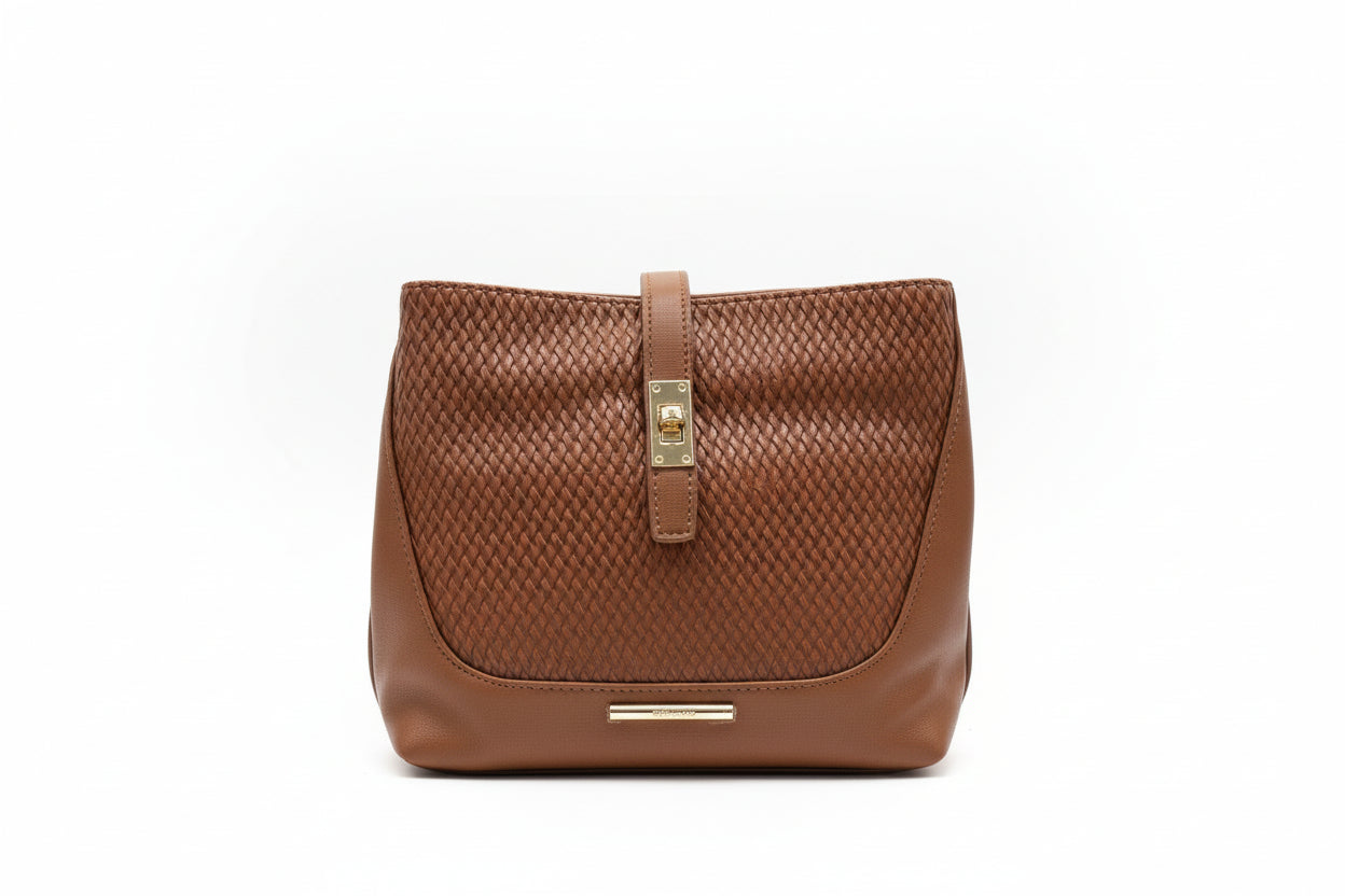Hampton Dahlia Medium Bucket Bag Tan