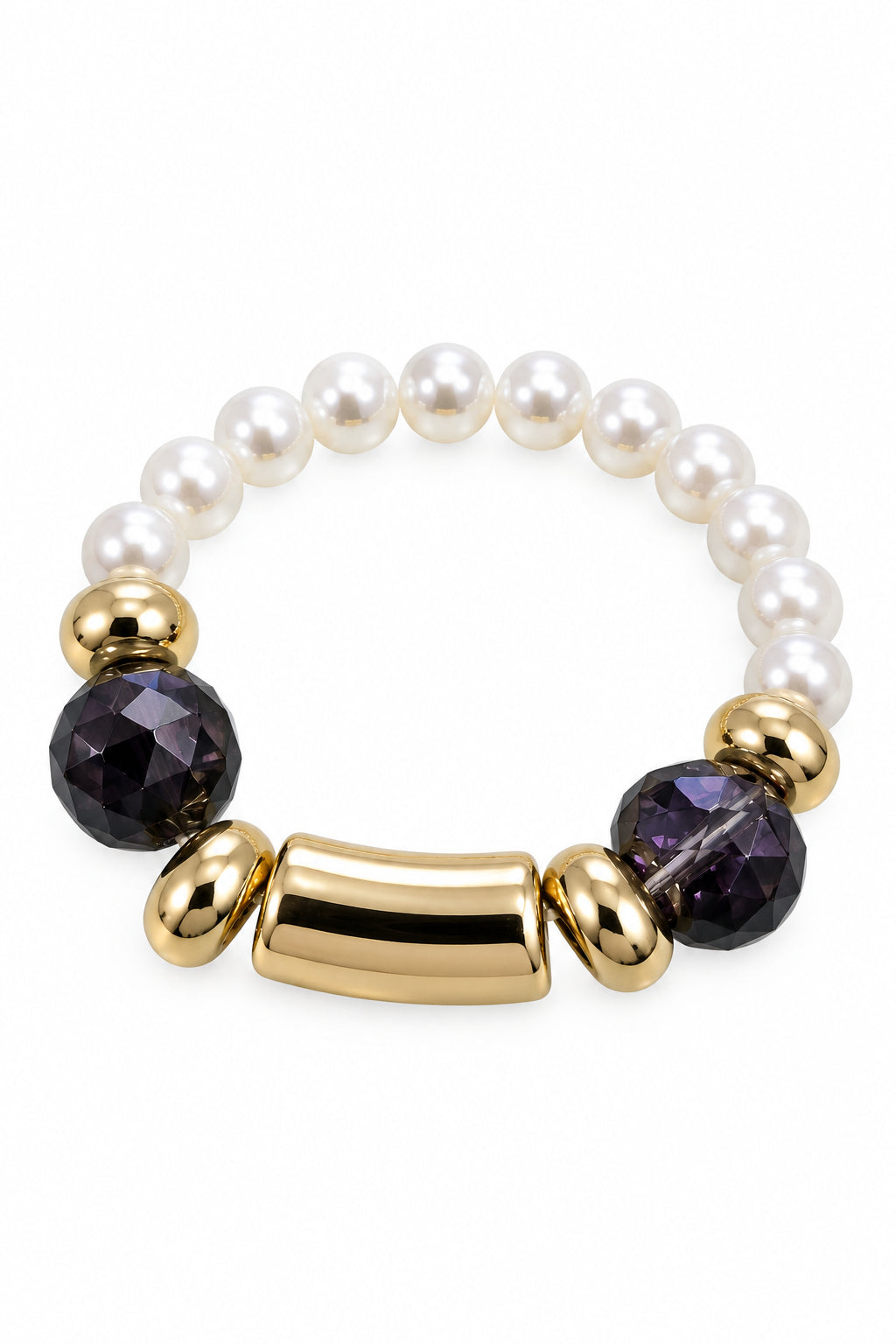 Beaded Necklace Gold/ Pearl