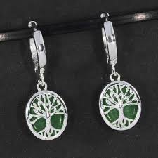 Equilibrium Silverplated Moonstone Tree of Life Earrings